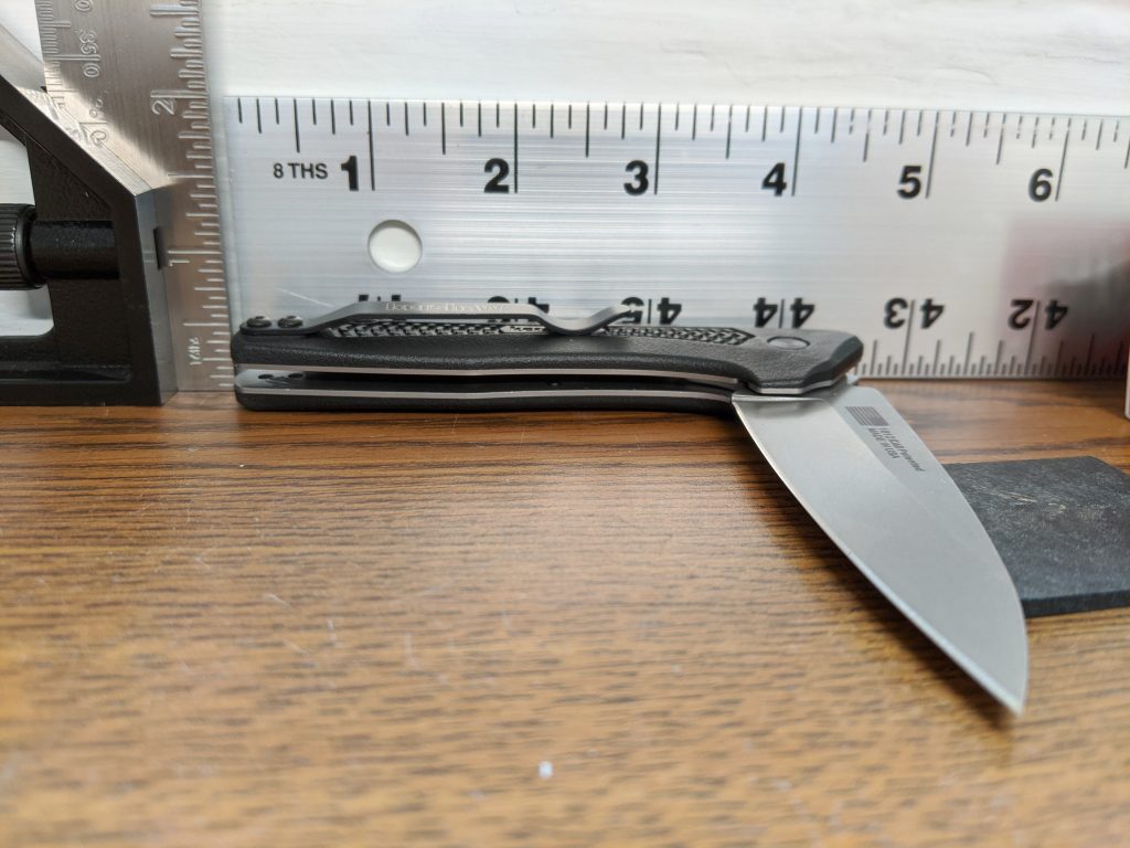 Kershaw Dividend 1812 blade is hollow ground.